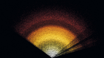 A galaxy, with colour indicating redshift